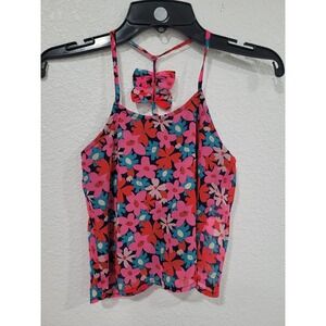 Mini Molly Girls Floral Camisole Pink Navy Bow Back Tank Top 4/6 #7